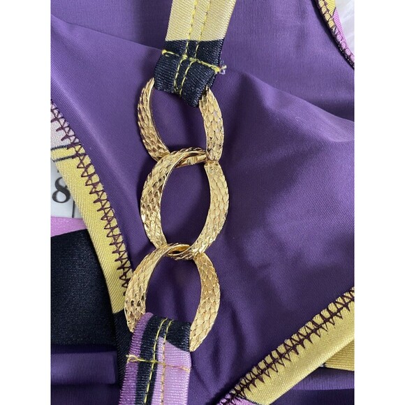 ANK One Piece Swimsuit Match Set 2 Pieces Swim Dress Purple Size M - Picture 5 of 15